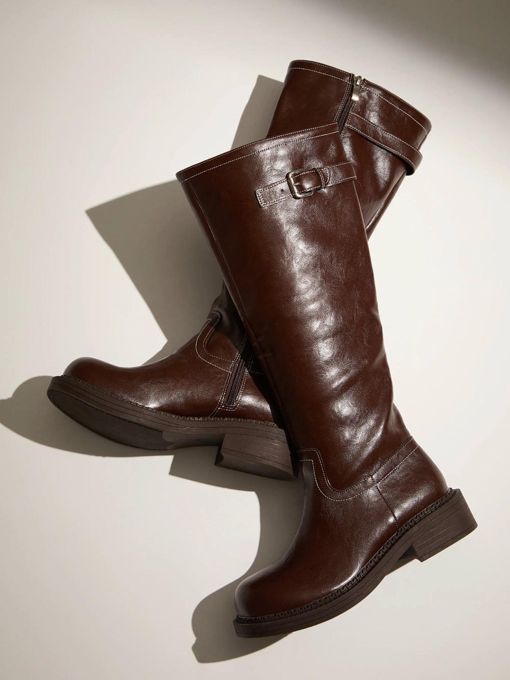 CIDER Coffee Brown Knee High Chunky Heel Boots EU 39 US 8.5